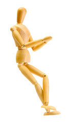 wooden mannequin isolated on white