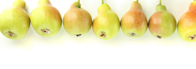 ripe pears isolated on white.