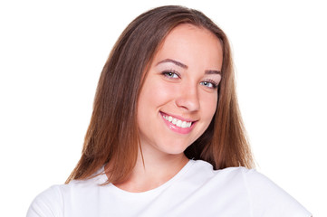 smiley caucasian woman