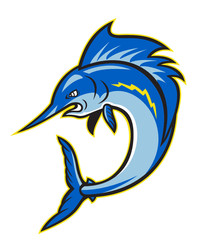 Sailfish Swordfish Jumping Cartoon