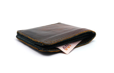 leather wallet with money