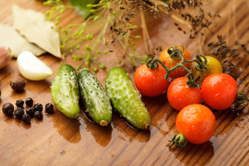 Tomatoes and cucumgers