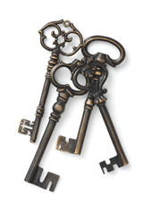 白背景にアンティークの鍵