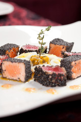 fish wth black sesame