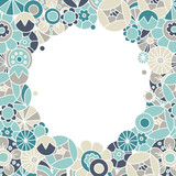 Floral invitation card. Template frame design for card.