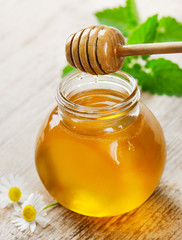 honey in glass jars
