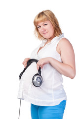 Pregnant Woman with Headphones