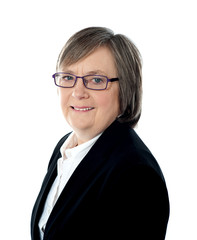 Corporate woman posing in front of camera