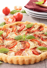 tomato,cheese and basil tart