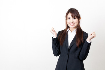 asian businesswoman cheering