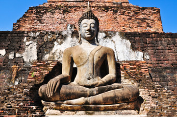Old Buddha Status at Sukhothai, Thailand