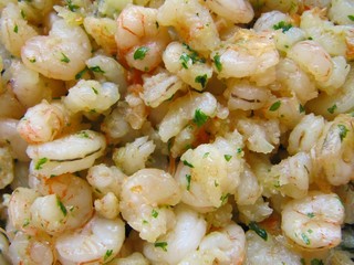 Gambas al ajillo, garlic prawns.