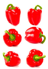 set of fresh red peppers