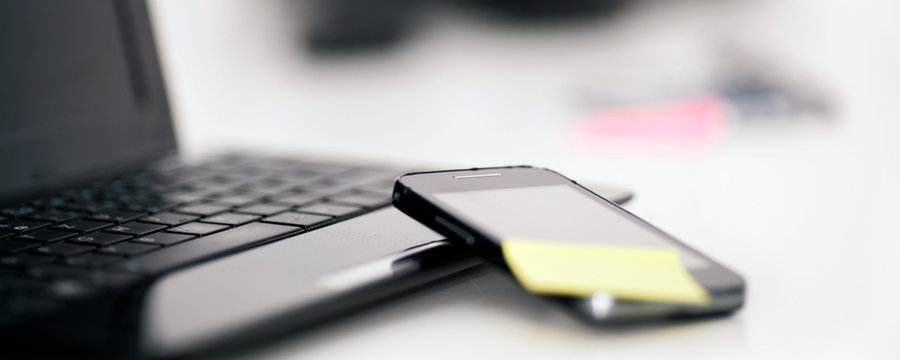 Handy mit post-it
