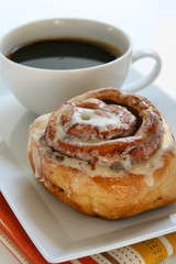Cinnamon Roll and Coffee