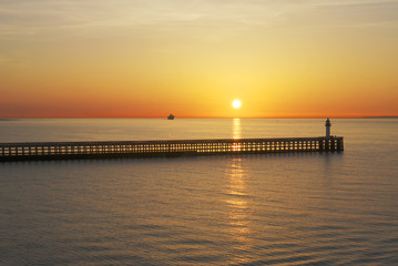 Obraz premium Sunset over sea at Calais. France