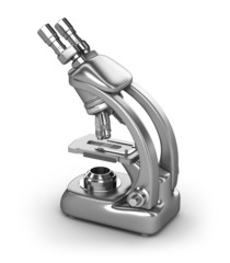 Modern microscope isolated on white