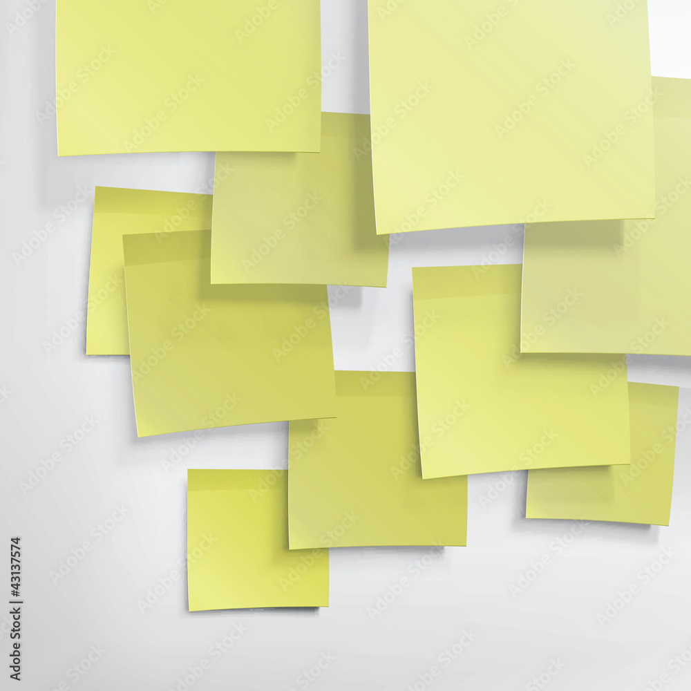 Poster yellow sticky notes. abstract background, vector, eps10