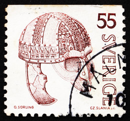 Postage stamp Sweden 1975 Iron Helmet