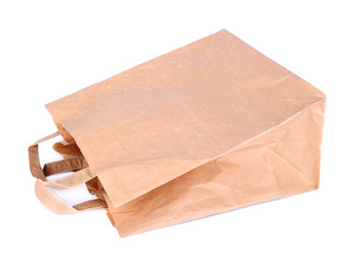 Paper bag isolated on a white background