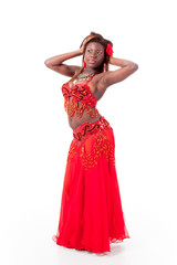 African-american belly dancer posing