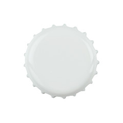 White bottle cap isolated on white background with clipping path