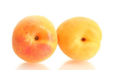 Fototapeta na wymiar ripe sweet apricots isolated on white