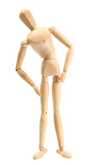 wooden mannequin isolated on white