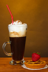 glass of coffee cocktail with tart