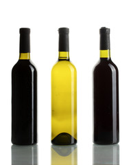 bottles of wine isolated on white