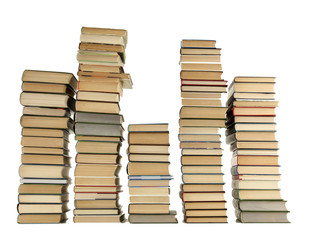 old books isolated on white