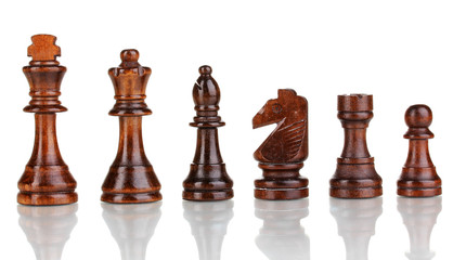 Chess pieces isolated on white