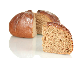 Homemade bread isolated on white background