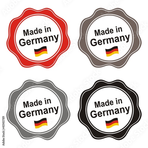 "Made in Germany ~ Sticker ~ Siegel ~ Logo - Megaset" Stock image and