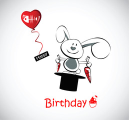 Happy Birthday Card rabbit