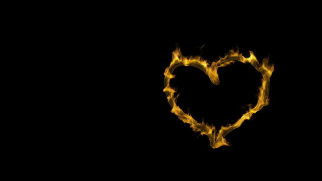 Silhouette of a burning heart