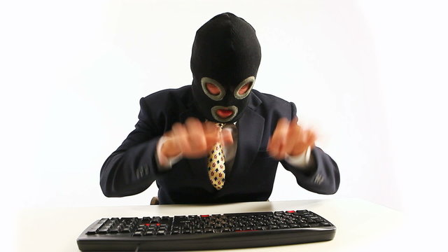 office hacker in anger