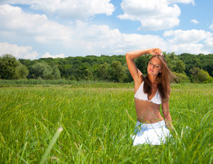 Girl in grass