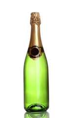 Bottle of champagne isolated on white