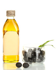 Olive oil bottle isolated on white