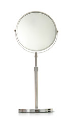 Round table mirror isolated on white