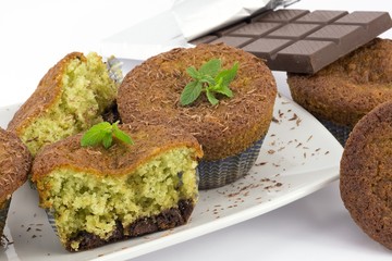 muffins con menta e cioccolato