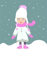 Obraz na płótnie Canvas Girl in the snow