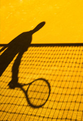 tennis player shadow abstract