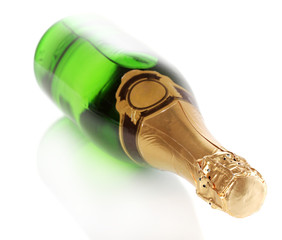 Bottle of champagne isolated on white