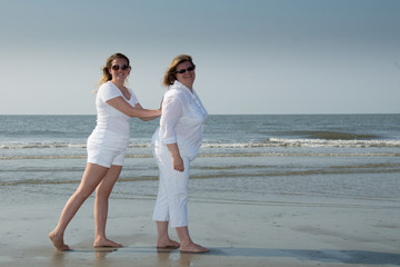Smiling girl on beach