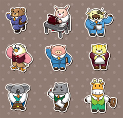 animal office worker stickers