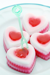 Coconut jelly heart.