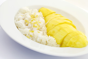 Thai dessert, Mango with sticky rice.