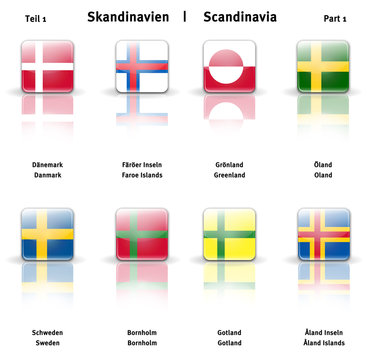 Glossy  Icons Fahnen Skandinavien (Teil 1)